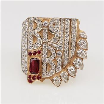 Ruby 14 G 7.8ct TW Diamond 2.0ct TW Ruby 14kt Gold Ring - Evaluated By Our ...