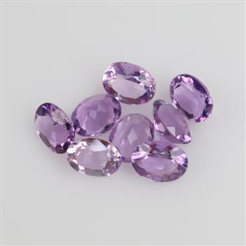 8 Loose Oval Amethyst Gemstones