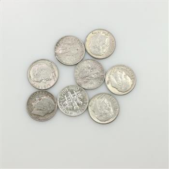 8 Roosevelt Silver Dimes