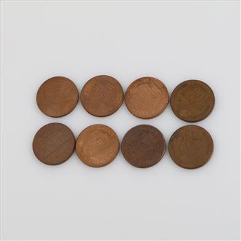 8 US Penny Coins