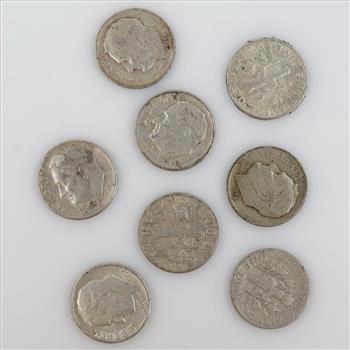 8 US Silver Dimes
