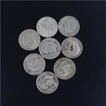 8 US Silver Dimes