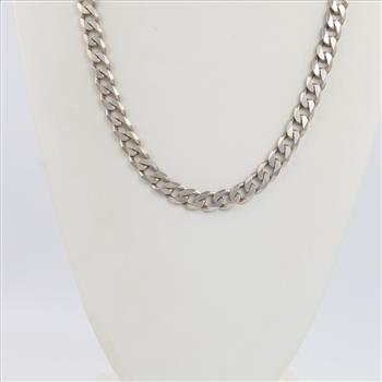 .800 Silver Curb Chain Necklace
