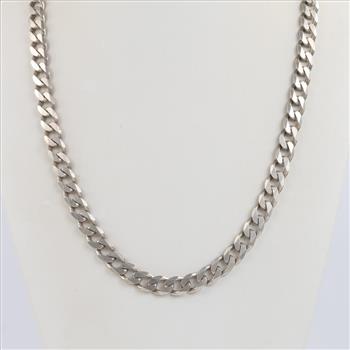 .800 Silver Curb Chain Necklace