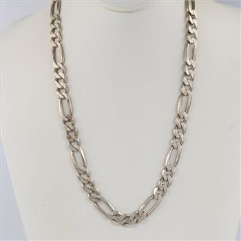 .800 Silver Figaro Chain Necklace