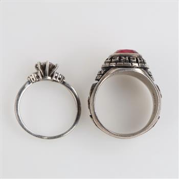 .800 Silver Rings, 2 Pieces