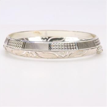 .800-.900 Silver Big Cat Bangle