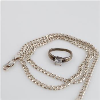 .800-.900 Silver Jewelry, 2 Pieces