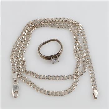 .800-.900 Silver Jewelry, 2 Pieces