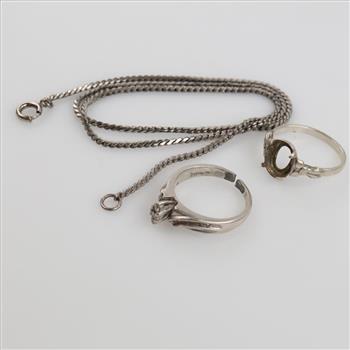.800-.900 Silver Jewelry, 3 Pieces