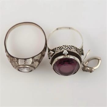 .800-.900 Silver Jewelry, 3 Pieces