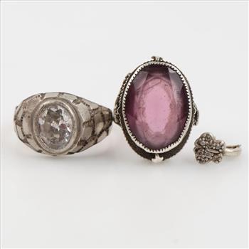 .800-.900 Silver Jewelry, 3 Pieces