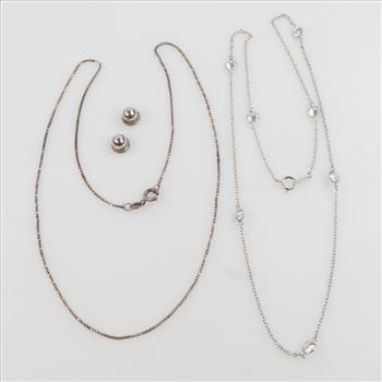 .800-.900 Silver Jewelry, 4 Pieces
