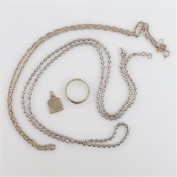.800-.900 Silver Jewelry, 4 Pieces