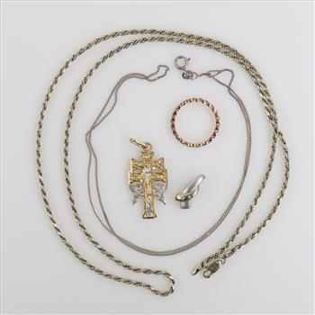 .800-.900 Silver Jewelry, 5 Pieces