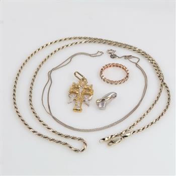 .800-.900 Silver Jewelry, 5 Pieces