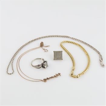 .800-.900 Silver Jewelry, 5 Pieces