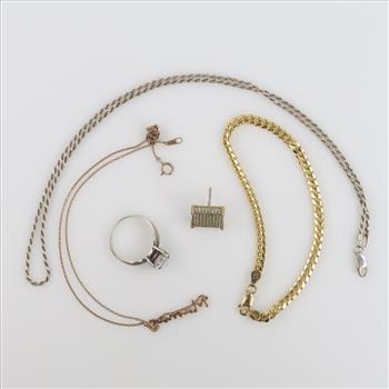 .800-.900 Silver Jewelry, 5 Pieces