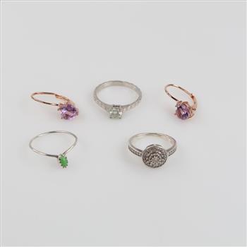 .800-.900 Silver Jewelry, 5 Pieces