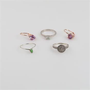 .800-.900 Silver Jewelry, 5 Pieces