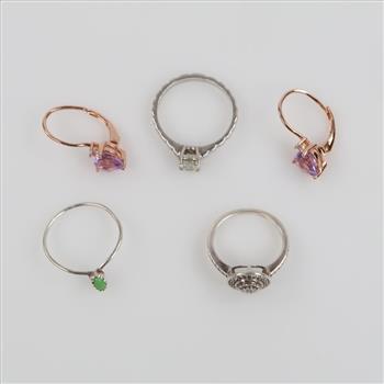 .800-.900 Silver Jewelry, 5 Pieces