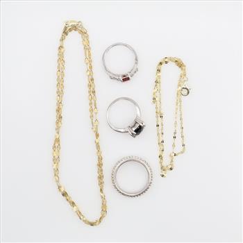 .800-.900 Silver Jewelry, 5 Pieces