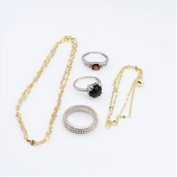 .800-.900 Silver Jewelry, 5 Pieces