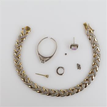 .800-.900 Silver Jewelry, 6 Pieces