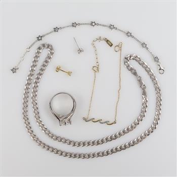 .800-.900 Silver Jewelry, 6 Pieces