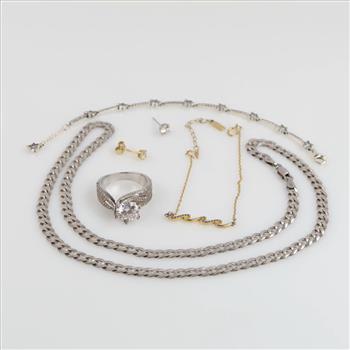 .800-.900 Silver Jewelry, 6 Pieces