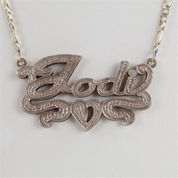.800-.900 Silver Necklace With Name Plate