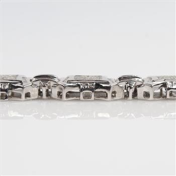 8.33cts TW Diamond 14kt White Gold Bracelet-Evaluated By Our Certified Gemologist-AGS/GIA