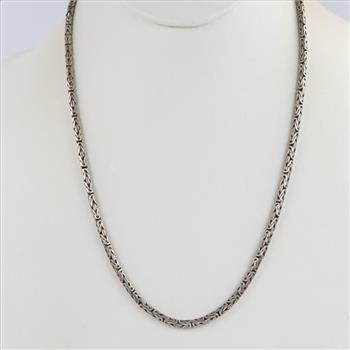 .850 Silver Byzantine Chain Necklace