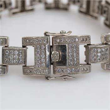 .850 Silver Clear Stone Bracelet