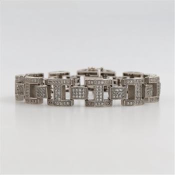 .850 Silver Clear Stone Bracelet