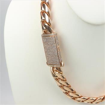 .860 Silver Chain Clear Stone Accent Necklace