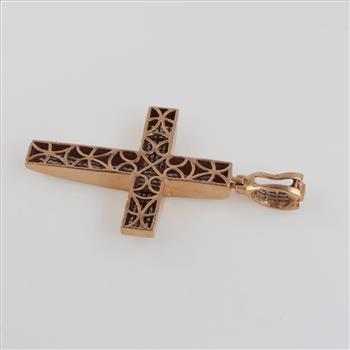 8.65cts TW Diamond 10kt Gold Cross Pendant