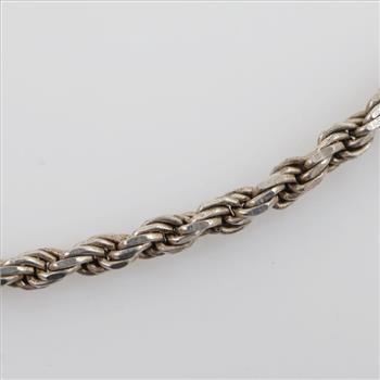 .870 Silver Twisted Rope Necklace