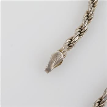 .870 Silver Twisted Rope Necklace