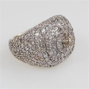 8.85cts TW Diamond 10kt Gold Iced-Out Signet Ring -Evaluated By Our Certified Gemologist-AGS/GIA