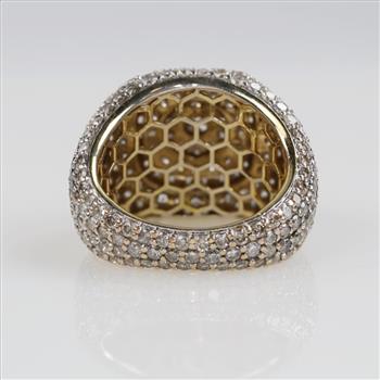 8.85cts TW Diamond 10kt Gold Iced-Out Signet Ring -Evaluated By Our Certified Gemologist-AGS/GIA