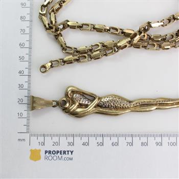 8k Gold Jewelry, 2 Pieces, 89.00g