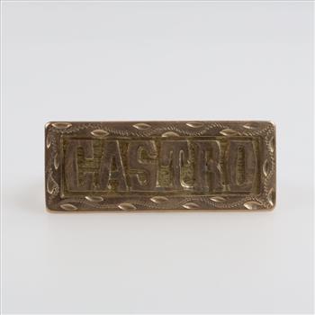8kt Gold Name Plate Double Ring