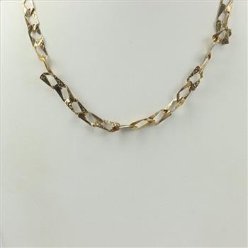 8kt Gold Rectangle Link Necklace