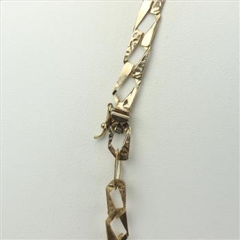 8kt Gold Rectangle Link Necklace