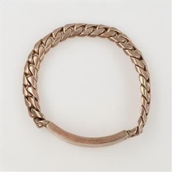8kt Rose Gold Curb Link Chain ID Bracelet