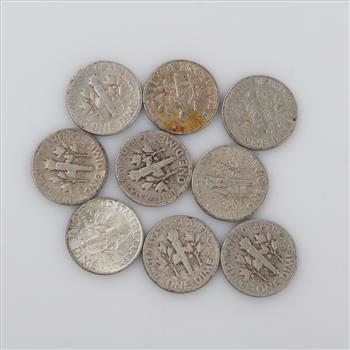 9 Silver US Dimes