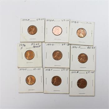 9 U.S. Lincoln Cents