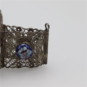 .900 Silver Blue Bead Bracelet