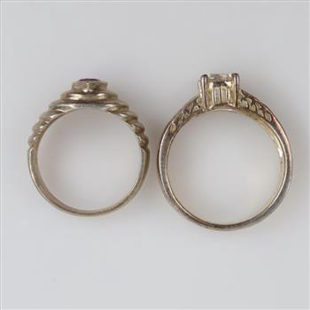.900 Silver Rings, 2 Pieces